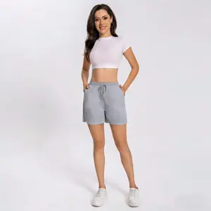 Trending Women Quick Dry Summer Shorts Lightweight Breathable Elastic Waist Drawstring Loose Gym Running Workout Casual Lounge Streetwear Bottoms #GymShorts #JoggerShorts