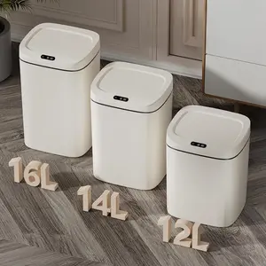 Smart Trash Can 12L-16L Large Capacity Narrow Fit, Automatic Induction Opening, Ideal for Office Home Kitchen, Multi-Purpose Waste Bin