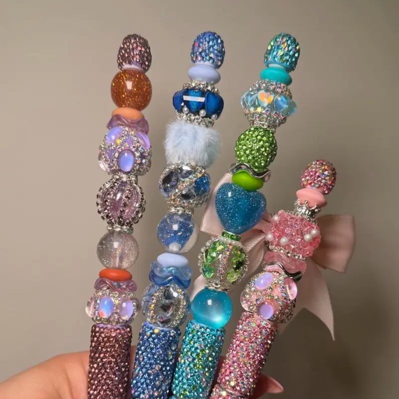 Pink Bedazzled Pen – Multiple Color Options Rhinestone Love Bead
