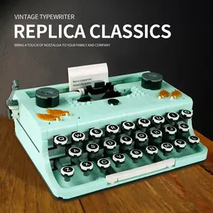 820PCS Retro Typewriter Building Blocks Creative Classic Assemble Bricks Educational Toys Home Decoration Collection Gift