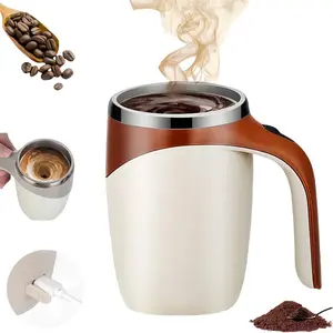 Automatic Magnetic Stirring Coffee Mug, New Magnetic Coffee Stirrer Mug for Milk Self Stirring Mug with Lid, Automatic Coffee Cup Stirrer Auto Stirring Coffee Mug JOWNEEL