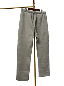 Heather Dark Oatmeal Mens Sweatpants Oversized Heavyweight Ultra Soft Fleece Uncuffed Relaxed Boxy Fit Casual Everyday Wear