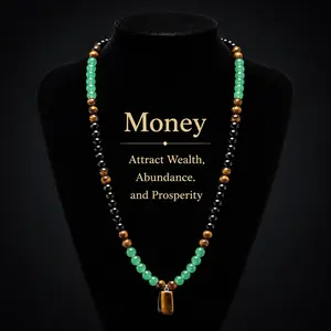 ARPURRAINA Money Attraction Necklace With GreenAventurine & Tiger Eye  Pendant Healing Crystal Stone ,Anniversary, Vacation &Theme Parties Jewelry Charms Abundance Crystal bracelet,Long Chain,Sweater chain,Ideal Gift Jewelry for Men and Women tiktokshopsp