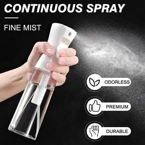 3-piece white transparent spray bottle - Refillable Spray Containers - 300ml manual press continuous spray - fine water mist - easy to use - suitable for makeup hydration, hair styling, disinfection, plant hydration, and daily cleaning