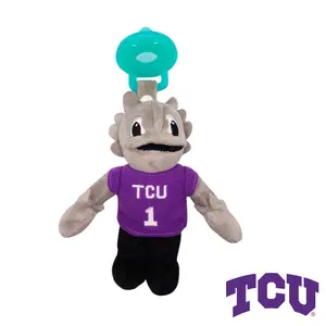 GAMEZIES Texas Christian University SuperFrog Mascot Plush Toy with Frog Fever Theme and TCU Horned Frog Design