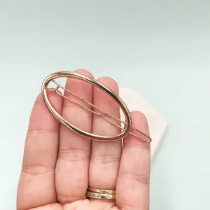 Gold Oval Metal Hairpin Barrette