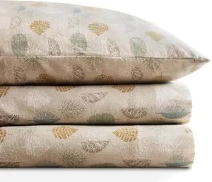 Codi Flannel Sheets Twin Size- 3 Pieces Ultra Soft Flannel Sheet Set, Cozy 100% Cotton Bedsheets, Novelty Printed Bedding Sets, Fall Themed Warm Sheets, 12 Inch Deep Pocket, Autumn Leaves