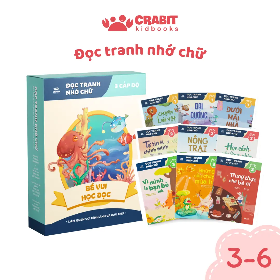 Đọc Tranh Nhớ Chữ - Sách Phát Triển Tư Duy Giúp Bé Tập Đọc - Picture Reading Starter Set – Brain Boosting Early Reading Book for Kids