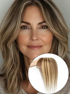 Real Hair Toppers 8-12 Inch for Thinning Hair, Large Woven Area Coverage, Natural Hairpiece Wiglet for Women Daily Use