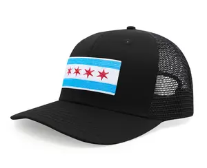 International Tie Chicago Trucker Hat – Adjustable Snapback Baseball Cap for Men & Women, Embroidered Patch, Unisex