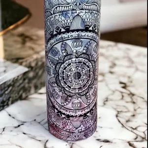 Colorful Hidden Words Mandala Tumbler - Blended Designs, Insulated Drinkware for Fun Gag Gifts