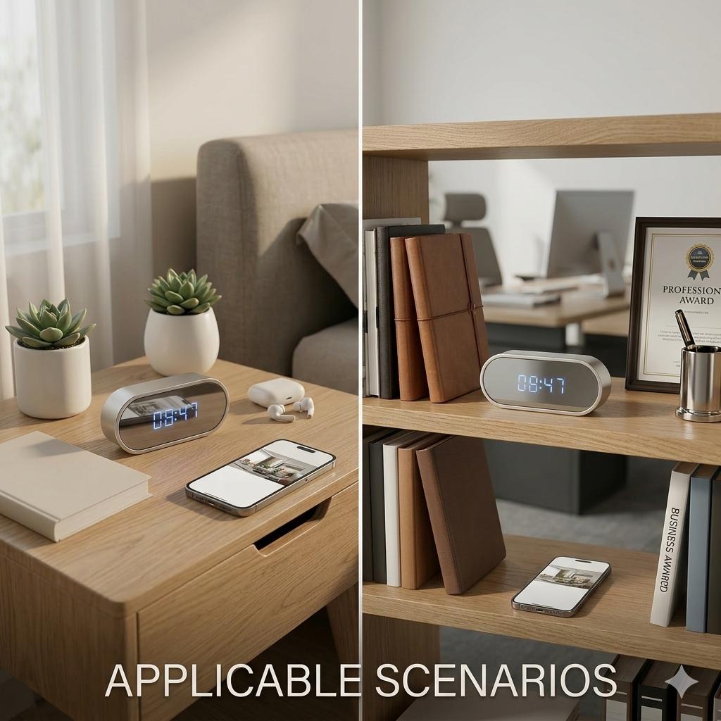 2)Smart Digital Clock Camera with Dual Band WiFi (5GHz & 2.4GHz) | Home Security & Remote Real-Time Monitoring System