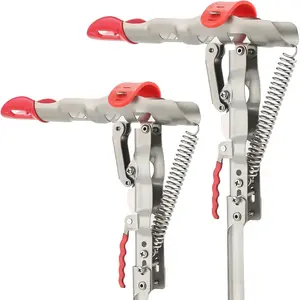2 Pack Automatic Spring Fishing Rod Holder, Stainless Steel Fishing Pole Stand with Single Spring Loaded Tip-up Action for Ground Support Brackets