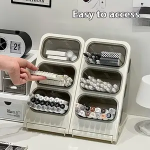 Large Capacity Desktop Storage Box, Student Desk Pen Holder, Office Stationery Organizer, Office Desk Accessories, Incline Pen Bucket, Ideal for School and Office Use