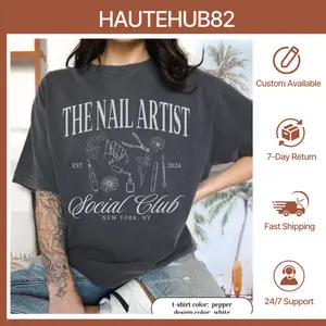 Custom Nail Tech Tshirt, Wildflower Nail Artist Sweatshirt, Social Club Manicurist Tee, Cosmetology Gift