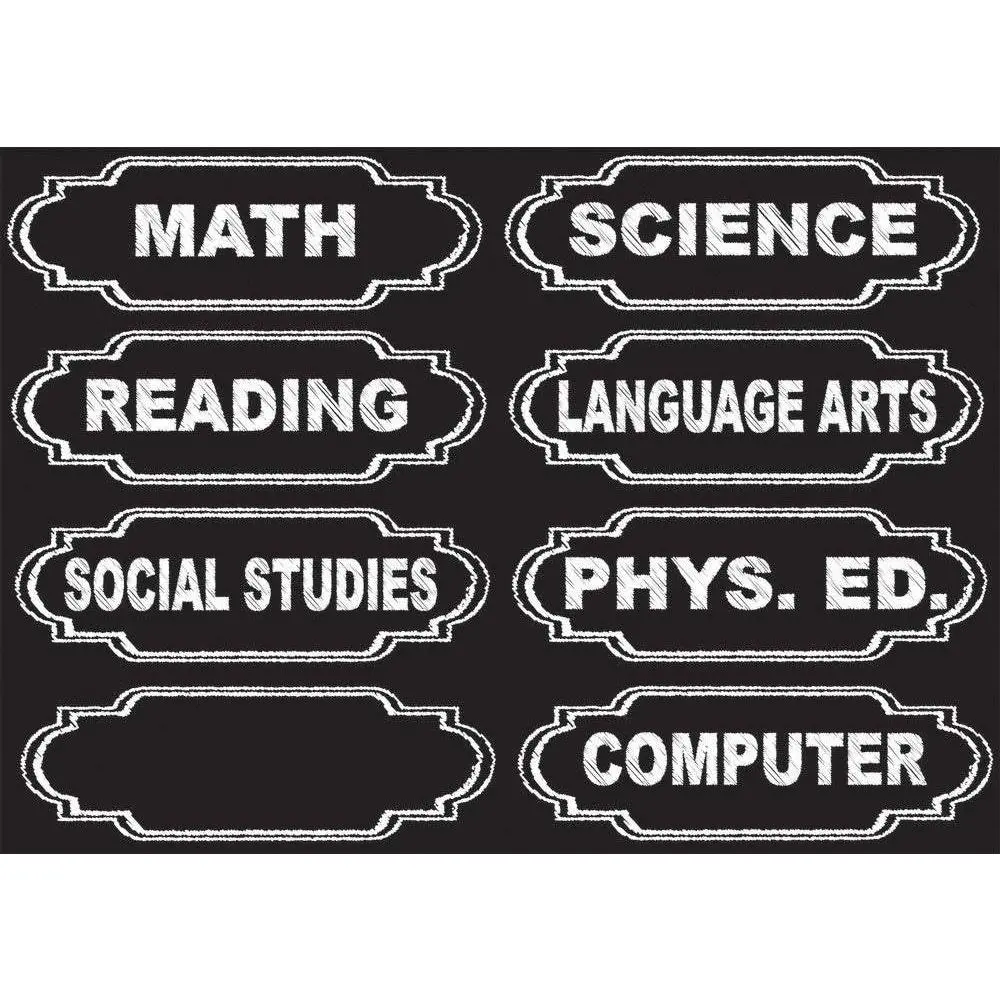 Large Die-Cut Magnetic Chalkboard Class Subjects