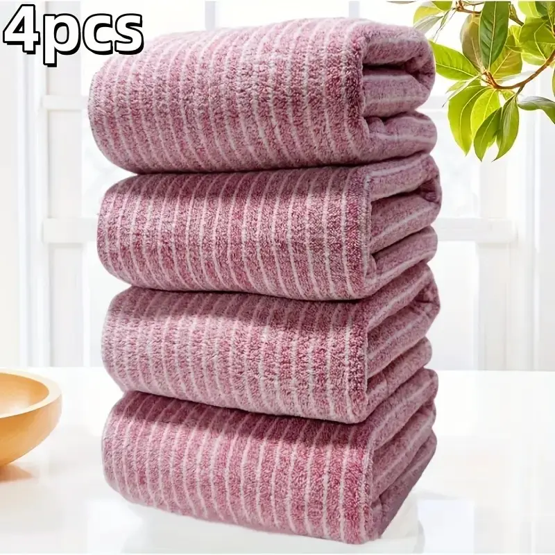 4pcs Bath Towel Sets, Coral Fleece Soft Absorbent Slim Quick-Dry Shower Towels, Workout Towels for Fitness Camping, Sweat & Hair Drying Perfect Hallowmas Gift, All Saints' Day towel for Home, Gym, and Hotel Use