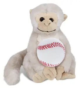 PLUSH BASEBALL - SUPER SOFT PLUSH - WHITE SQUIRREL MONKEY