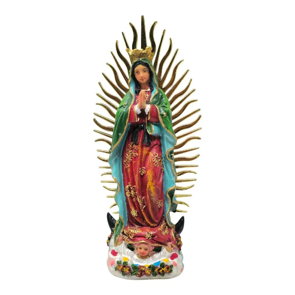 Virgen De Guadalupe 8" inches Tall Con Corona Estatua Our Lady Guadalupe Brand New Religious Decor
