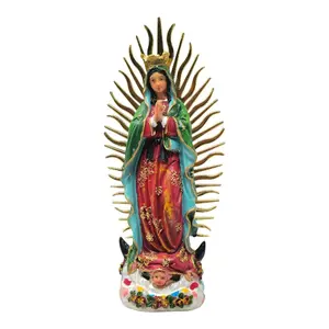 Virgen De Guadalupe 8" inches Tall Con Corona Estatua Our Lady Guadalupe Brand New Religious Decor