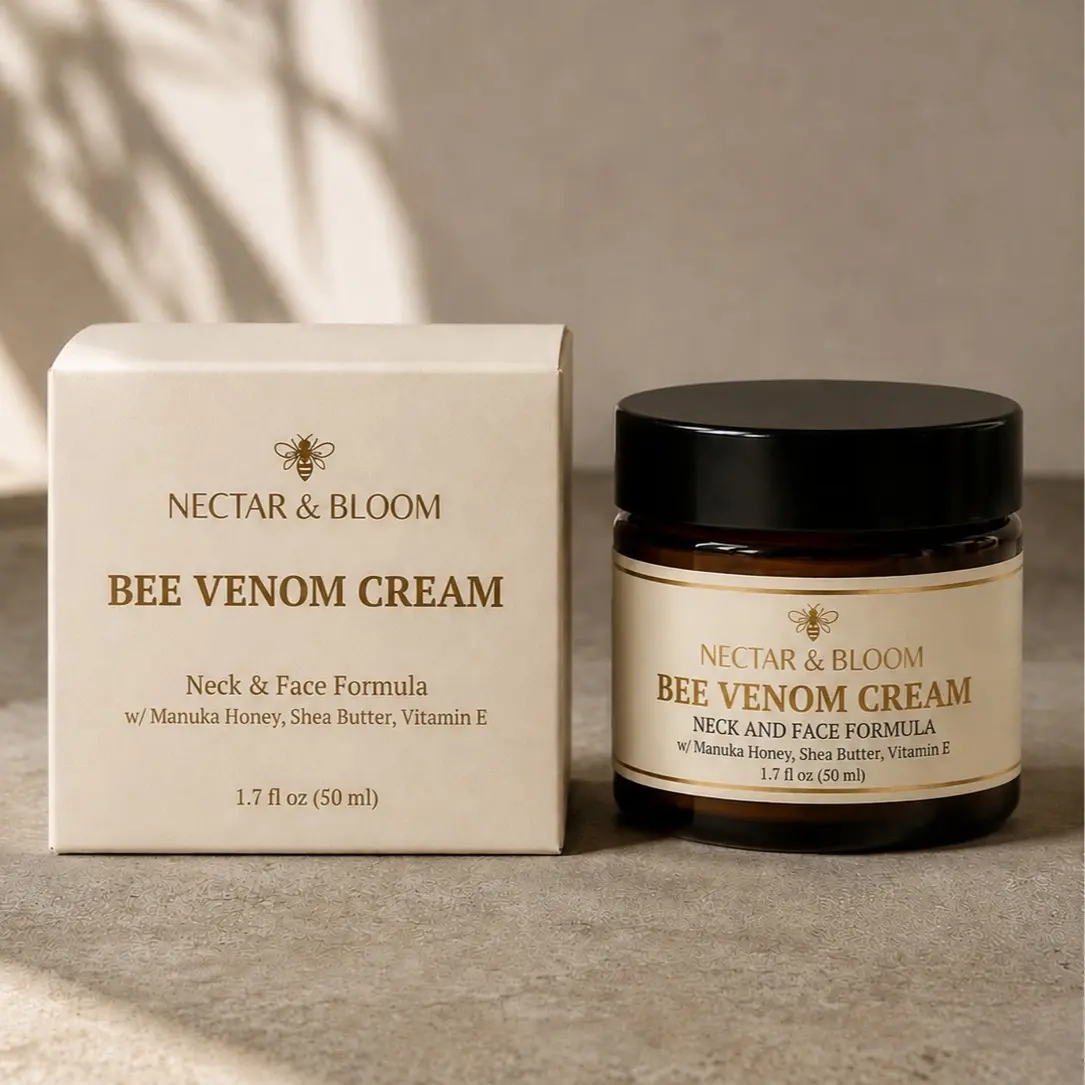 Nectar & Bloom Bee Venom Cream | Skin-tightening Formula with Manuka Honey, Shea Butter & Vitamin E