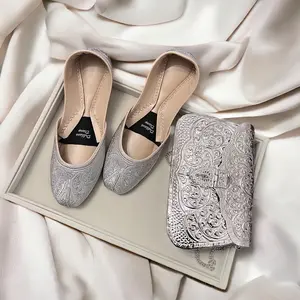 Handmade Silver Tilla Work Khussas: Pakistani Wedding Shoes