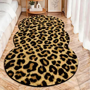 Leopard Print Velvet Rug, Animal Print Rug, Home Decor Rug, Non-Slip Design, Perfect for Bedroom/living Room/bathroom, All Seasons, Easy to Clean, Home Decorative Rug