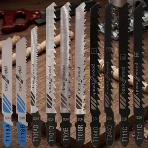 10PCS Reciprocating Saw Blades Set, Metal Steel, Fit Reciprocating Saw, Cut Hardwood Softwood Plywood Laminated Wood Plastic Non-Ferrous Metal Thin Steel Plate, 1-100mm Cutting Range, Multi-Purpose Jigsaw Blades