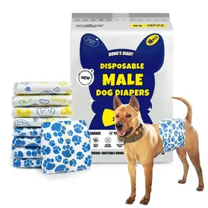DONO Disposable Male Dog Diapers,Doggie Diapers Wetness Indicator Leak-Proof Dog Belly Wraps, Rapid-Dry Gel Technology Puppy Diapers for Excitable Urination Incontinence,