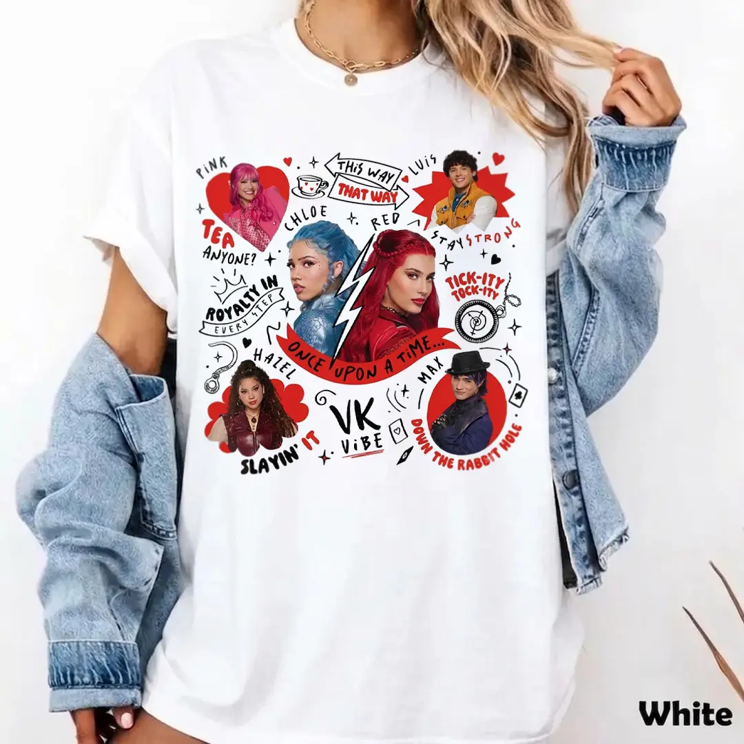 Retro Wicked Wonderland Once Upon A Time T-Shirt, Crewneck Day Oversized Movie Tee, Women Top 90s Style Tee, TikTok Shop