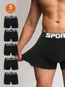 Men's Breathable Quick-Dry Elastic Waistband Long Underwear, Casual Fitted Boyshorts for Daily Wear and Sports, All Seasons Comfort