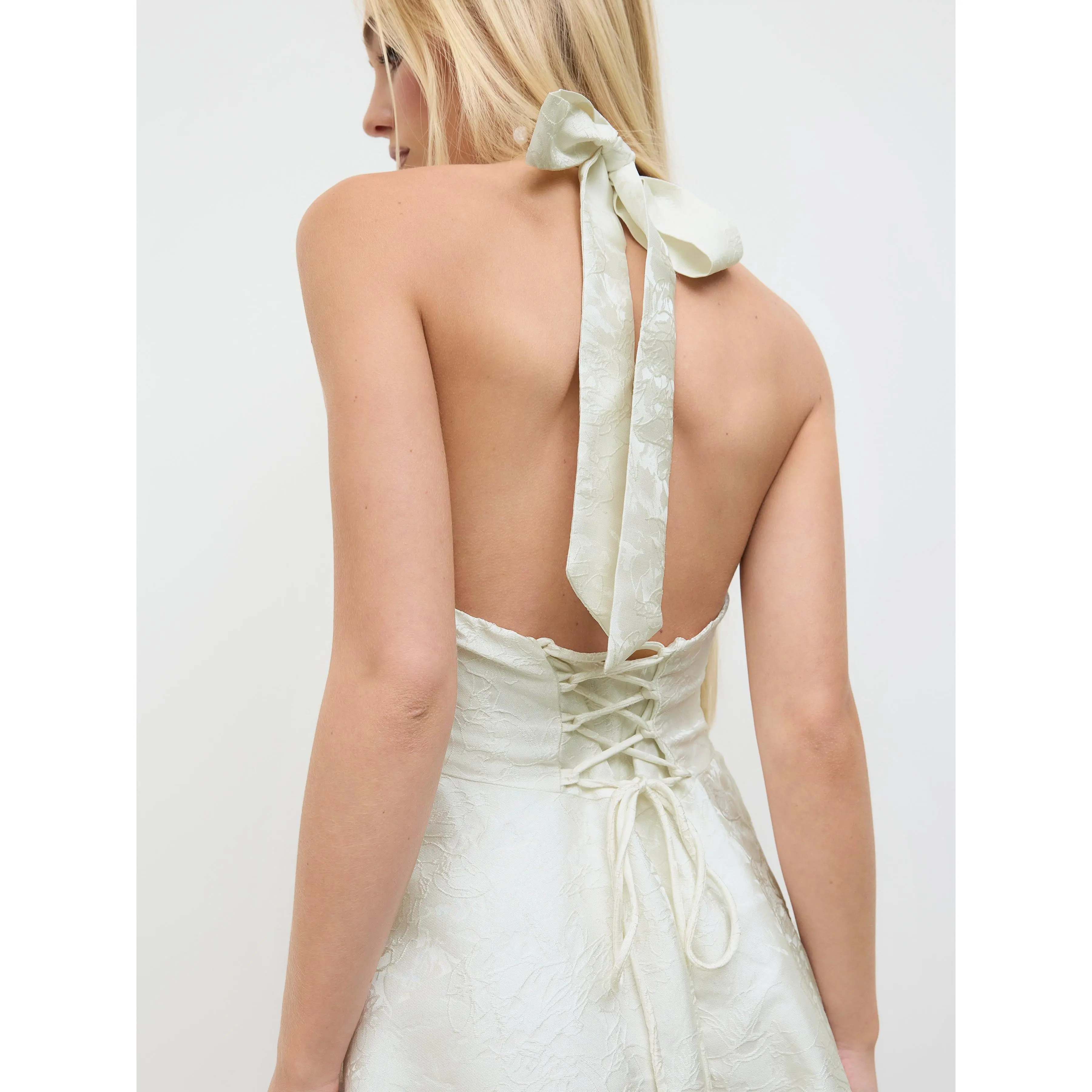 Cider Jacquard Halter Neckline Floral Lace Up Maxi Dress SwimWeek - TikTok Shop Cider Jacquard Halter Neckline Floral Lace Up Maxi Dress SwimWeek - TikTok Shop
