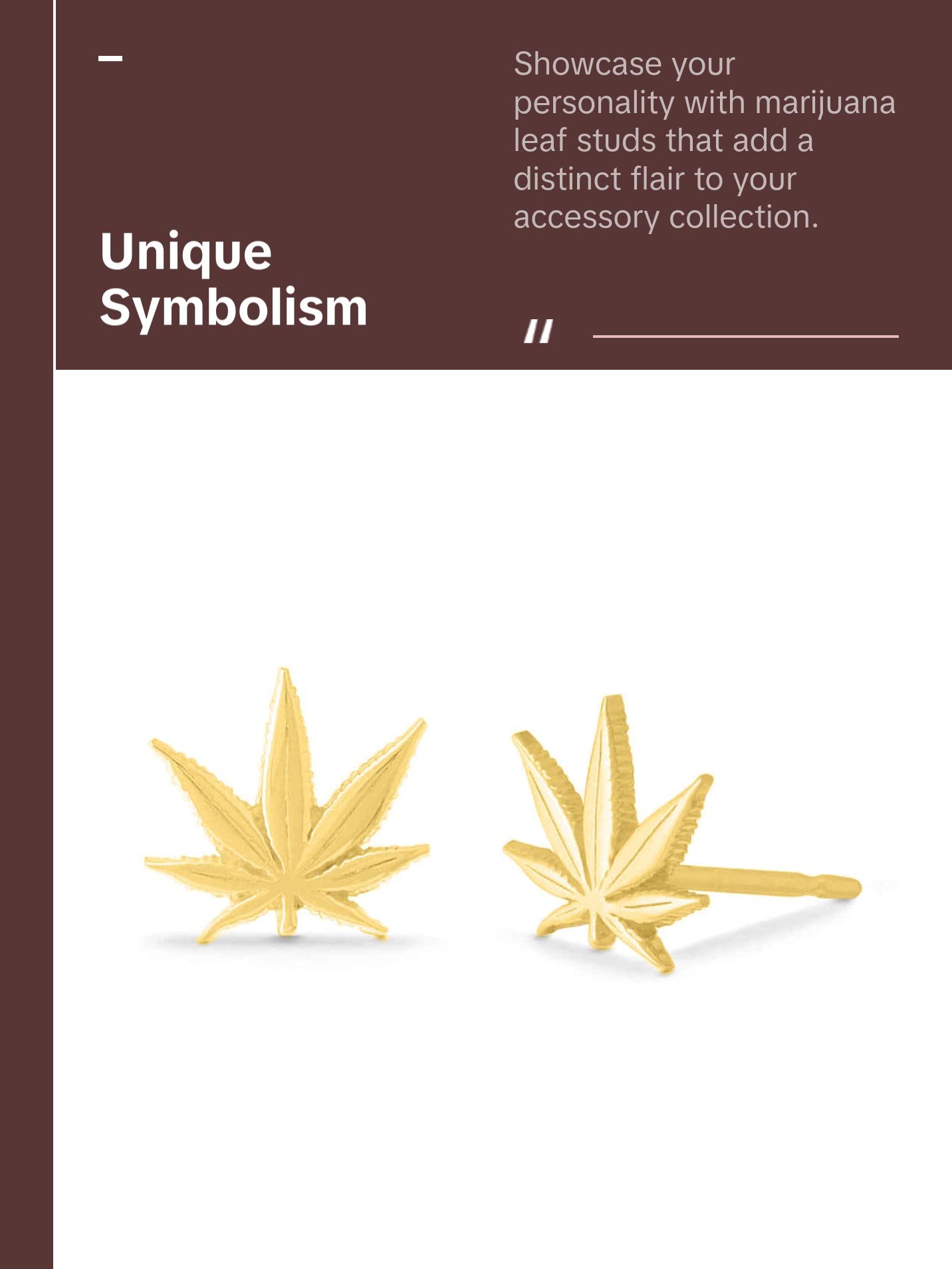 Marijuana Leaf Studs