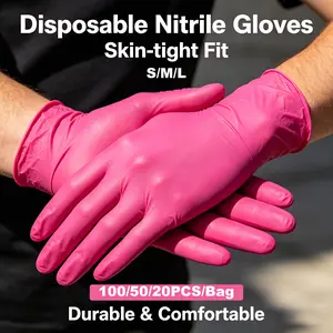 Nitrile Gloves, Soft Touch, 100/50/20 Pcs Pack, Ideal for Tattooing, Hairdressing, Painting, Pet Grooming, Dishwashing, Home Cleaning