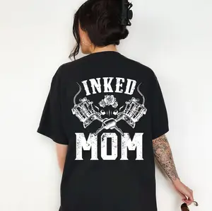 Inked Mom Tattoo Graphic T-Shirt, Cool Mom Streetwear Tee, Tattoo Lover Gift for Mothers