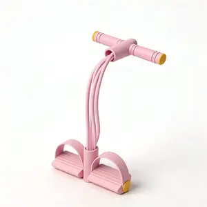 Multifunction 6-Tube Pedal Resistance Band, Elastic Tension Pull Rope for Home Gym, Yoga, Sit-Up & Core Abdominal Workout