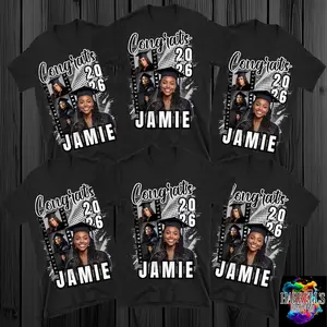 Custom Graduation T-Shirt, Personalized Class of 2026 Photo Tee