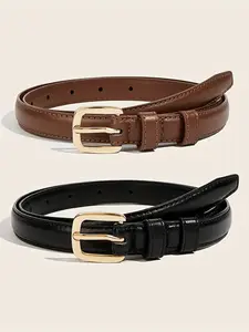 Women's Leather Belt, Elegant Belt Buckle, Casual Elegant Minimalist Style, Fashion Accessory for Coats, Jeans, Shorts, Daily Wear, Streetwear, Parties