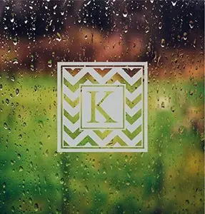 Etched Glass Vinyl Sliding Shower Door with Custom Monogram Design