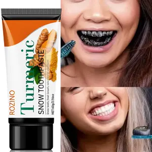 Rozino Turmeric Whitening Toothpaste 100g, Natural Turmeric & Plant-Based Formula, Gentle Stain Removal, Fresh Breath, Daily Oral Care