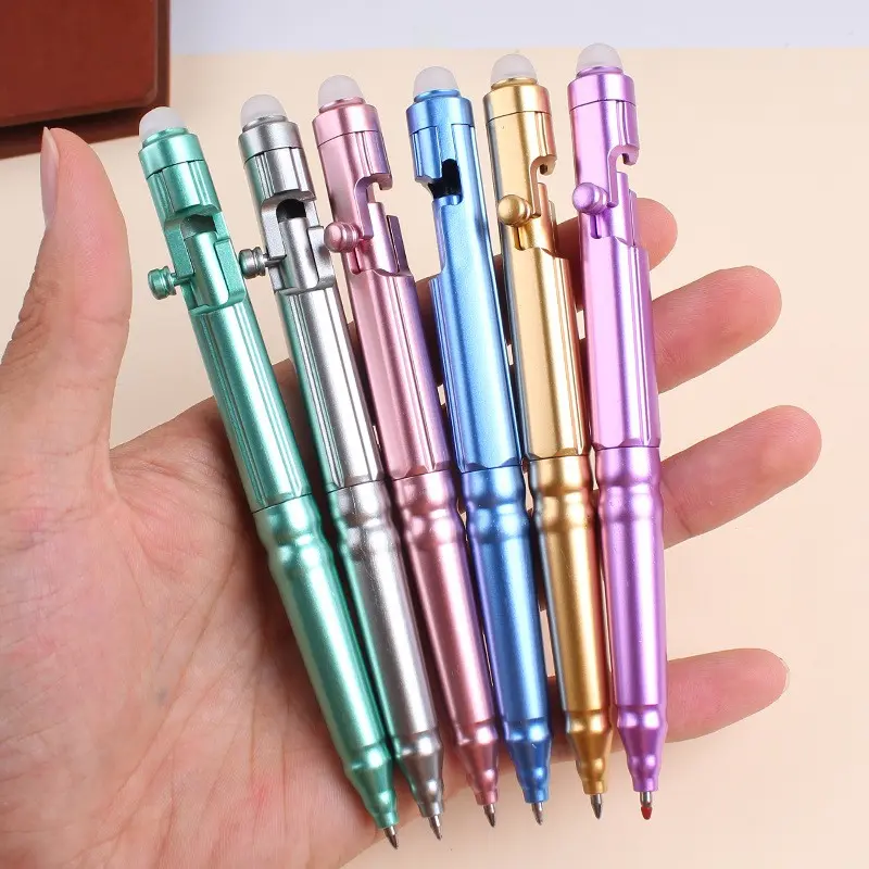 6/24pcs Creative Erasable Ballpoint Pens with Erasable Tip, Neutral Pen, Mo Yi Crystal Blue 0.5mm Ballpoint Pen, School Stationery