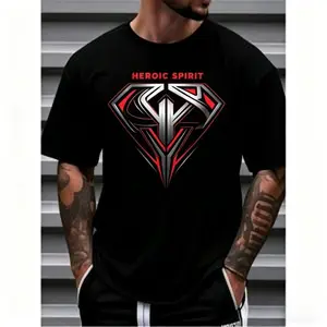 Justice League Men'S Plus Size Casual Crew Neck T-Shirt Graphic Print Short Sleeve Ideal for Spring/Summer Everyday Tshirt| Playful Text Design  Comfortable Fit SIZE Plus Size M-3XL,summervibes
