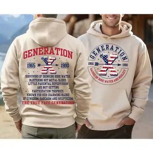 Gen X 2 Side Sweatshirt, Generation X Flag Sweatshirt, Raised on Hose Water and Neglect Shirt, Fashion Cotton Gift For Women, Men
