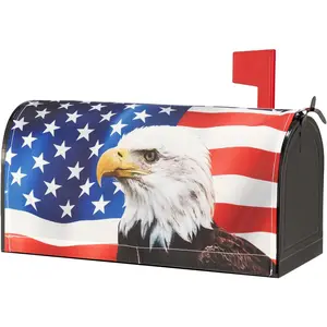 21"x18" Welcome Magnetic Mailbox Covers Suitable for 19 "x6.5 Standard Mailbox, 7.4 July Fourth Festival Mailbox Covers