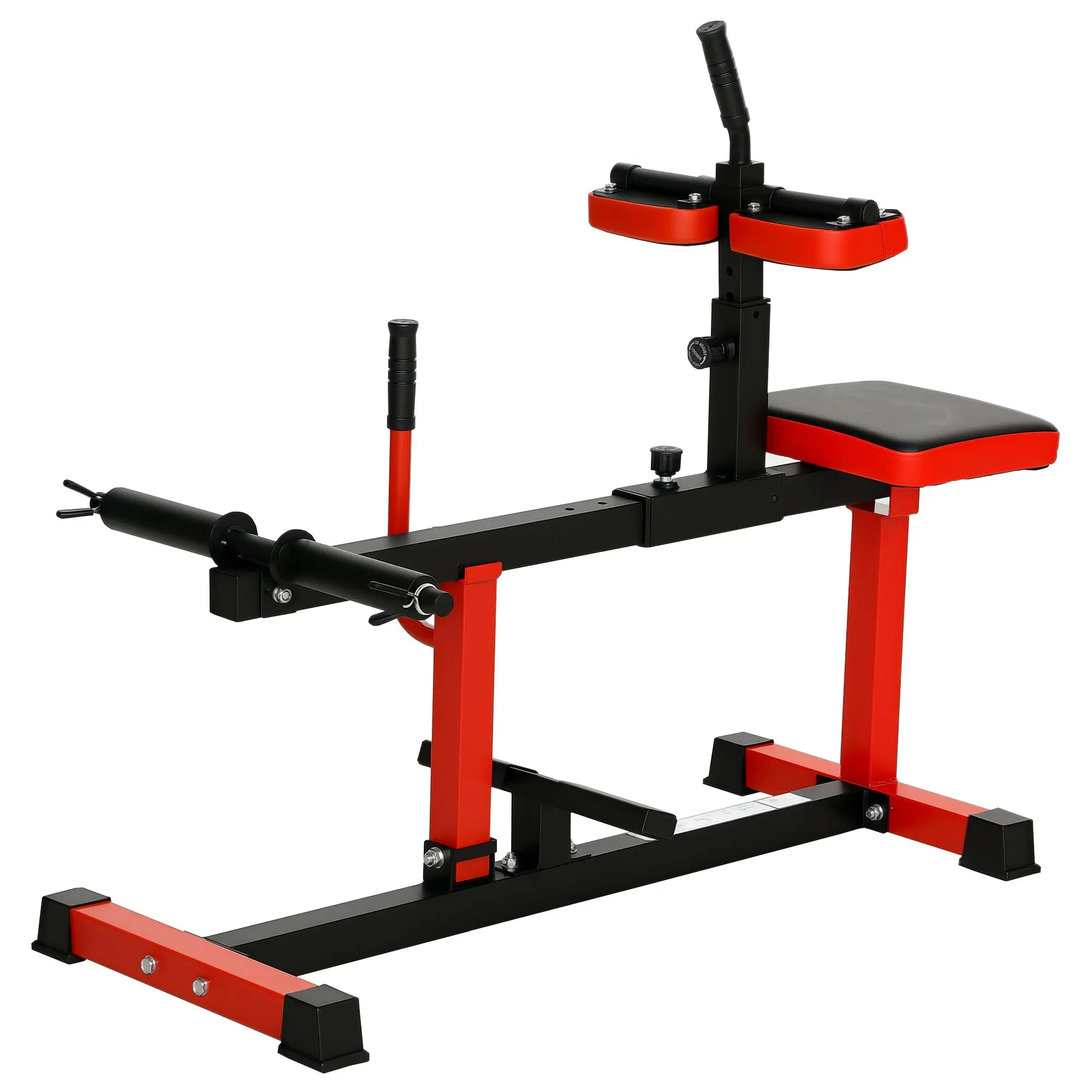 Adjustable Steel Seated Calf Raise Machine - Red Strength Training Leg Equipment, Ideal for Home Gym, Commercial Fitness Spaces