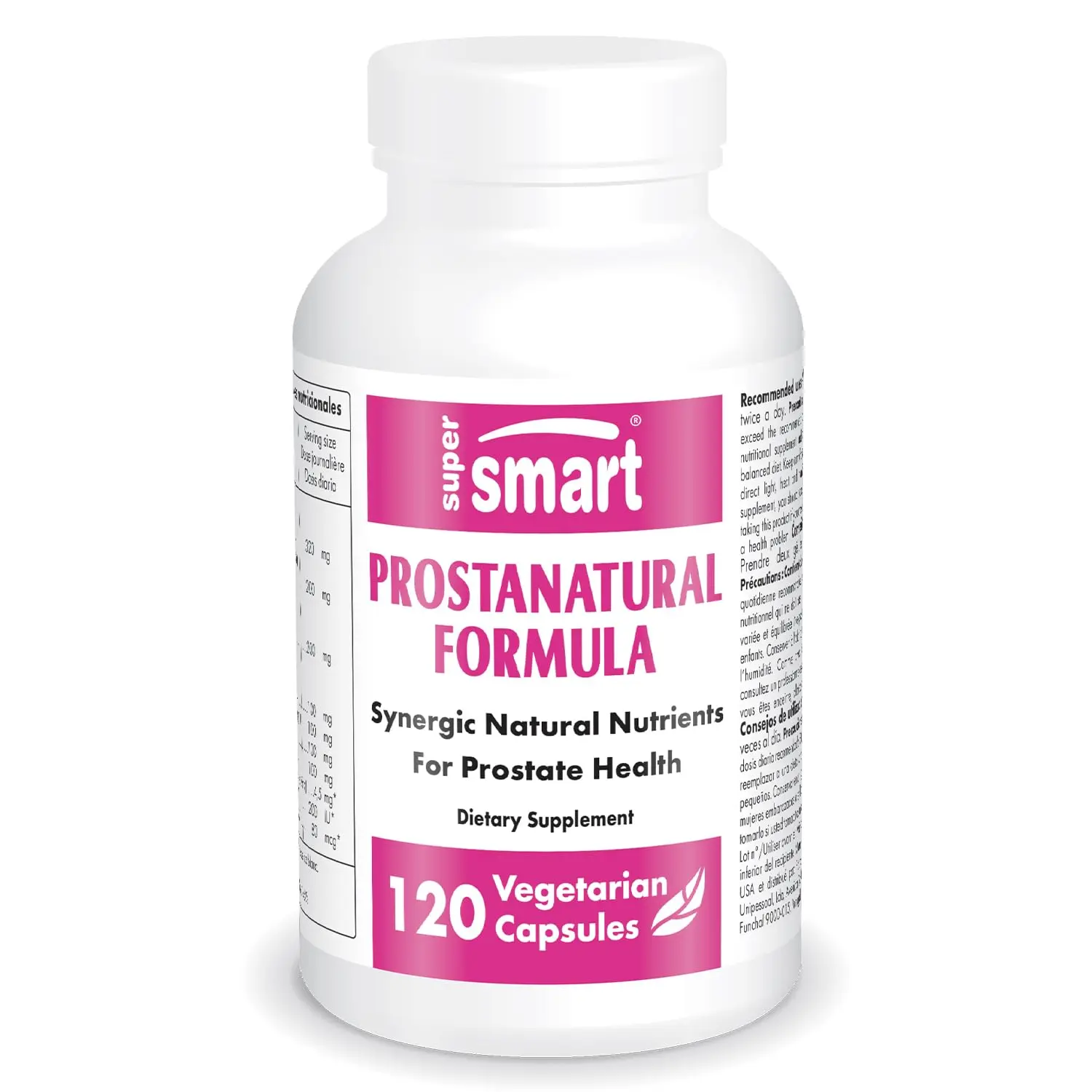 SuperSmart - ProstaNatural Formula (Advanced Formula) - with Saw Palmetto, Nettle Root, Beta-Sitosterol - Prostate Supplement | Non-GMO & Gluten Free - 120 Vegetarian Capsules