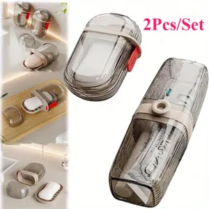 Travel Soap Case,Portable Soap Holder,Travel Soap Container with Lid,Portable Bar Soap Case,Travel Soap Dishes for Bar Soap,Soap Saver Holder for Shower Bath Bathroom Traveling,Camping,Gym (Set) Box Water Proof
