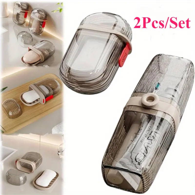 Travel Soap Case,Portable Soap Holder,Travel Soap Container with Lid,Portable Bar Soap Case,Travel Soap Dishes for Bar Soap,Soap Saver Holder for Shower Bath Bathroom Traveling,Camping,Gym (Set) Box Water Proof