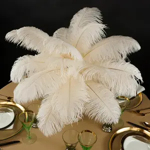 15pcs Premium Artificial Ostrich Feathers 7.8-9.8 Inch (20-25cm) for Wedding Centerpieces, Floral Arrangements, Home Decor - Elegant White, Durable & Versatile Party Decoration, Feather Decor, Hallowe