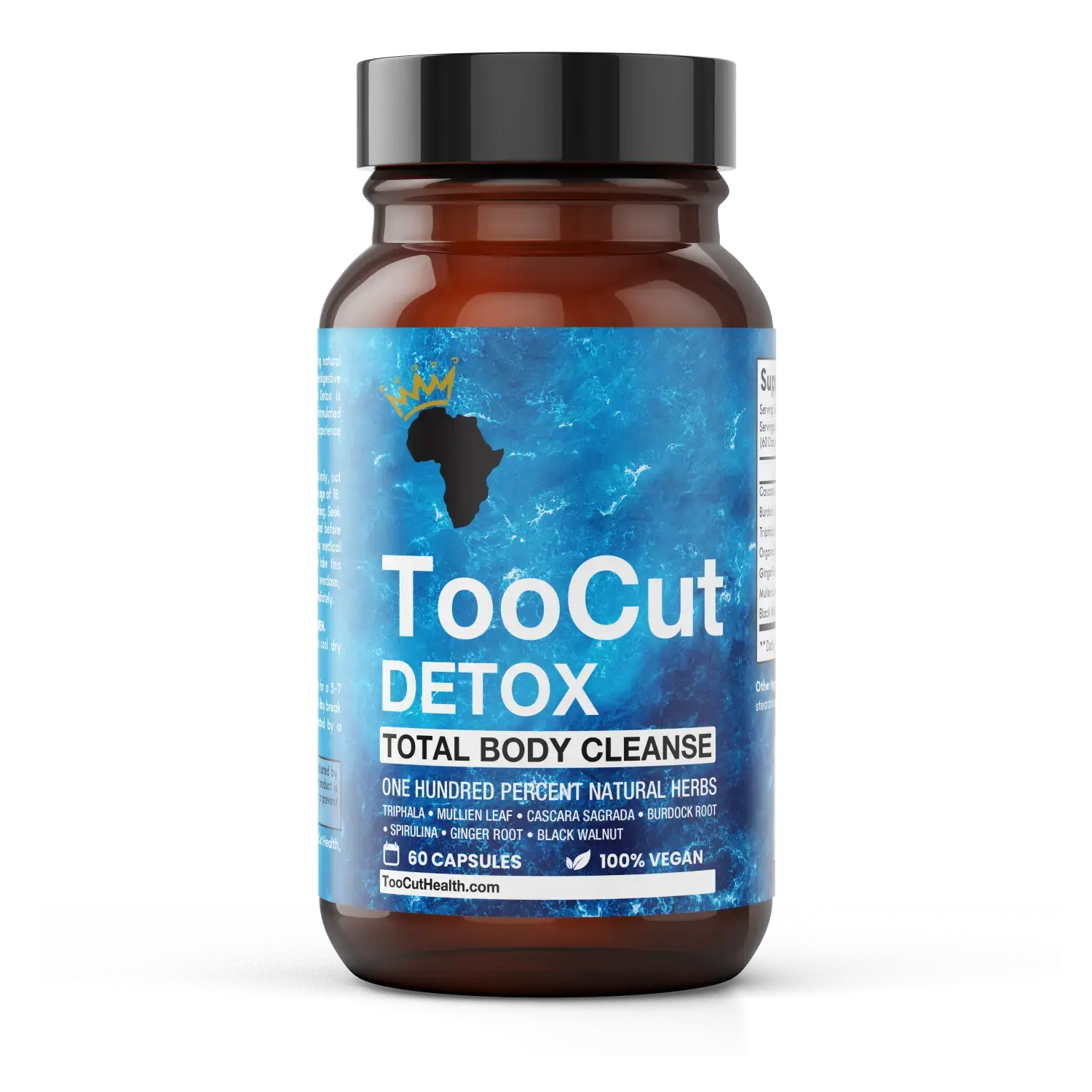 TooCut Detox - Total Body Cleanse - 60 Capsules - 100% Vegan - 7 Powerful Herbs - Herbal Supplement for Digestive Tract, Liver, & Lung Support